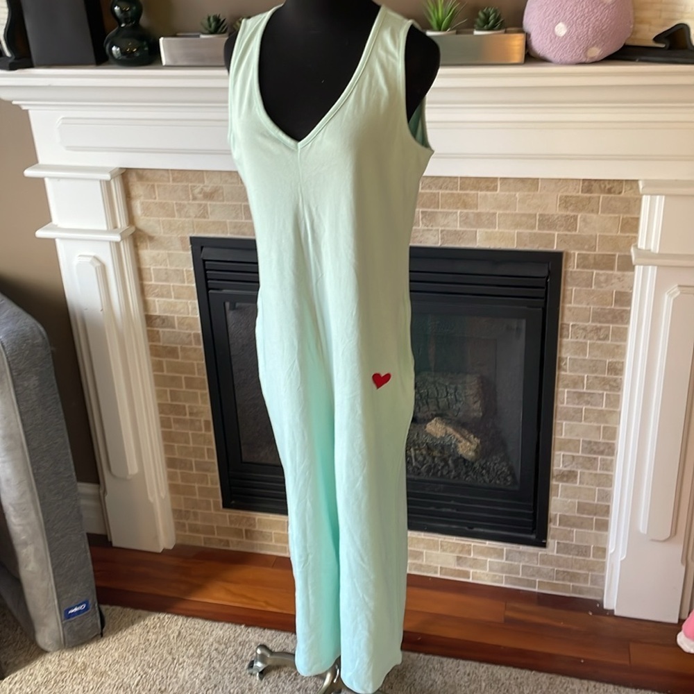 preloved Mint Green Sleeveless Jumpsuit size S - made in Canada